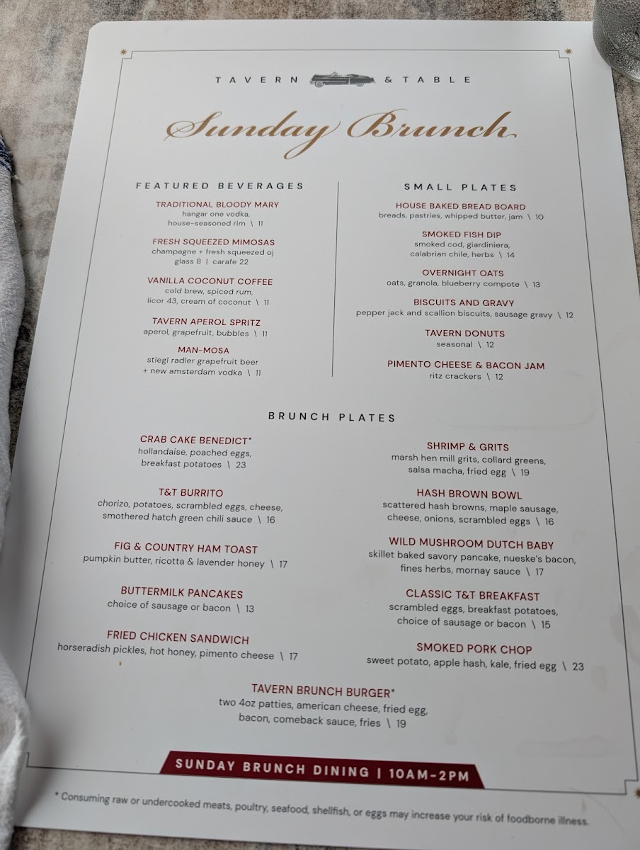 Tavern & Table Menu - Image 2