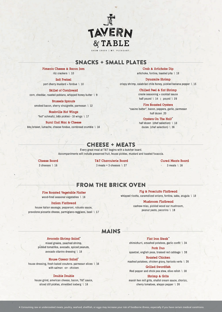 Tavern & Table Menu - Image 3