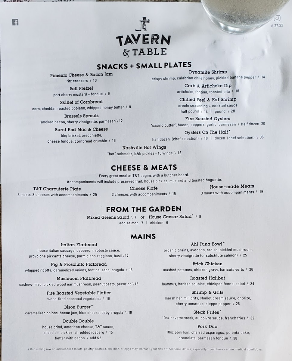 Tavern & Table Menu - Image 5